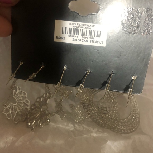 Three pairs new Torrid silver hanging earrings - Picture 5 of 5